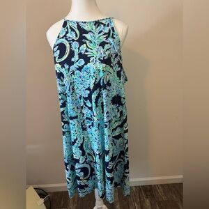 Lilly Pulitzer Blue and Green Patterned Dress